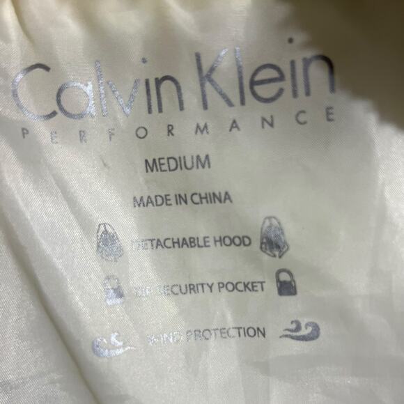 Calvin Klein Performance White Puffer Vest Medium Sherpa Hood - Picture 8 of 8